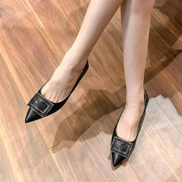 Fang buckle thick heels feminine tip of Fan Jianzhong - Picture 3 of 6